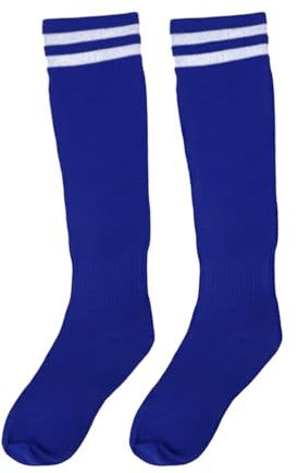 JYC CREATIVE Calcetines hasta la Rodilla, Calcetines con Rayas para Hombre Mujer Niños, Medias Colegio y Fútbol, Disfraces, Colores Blanco, Negro, Azul, Verde, Rojo,