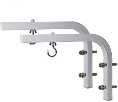 TIEOAXFT 90 Degrees Bracket Projection Screen Hanger Adjustable Ceiling Mount For HD Projector Screens L Shape Hook Holder for Home Theater Cinema Indoor Outdoor Backyard Pa