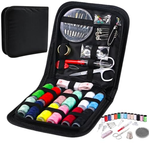 GXGM Kit Cucito, Set Cucito, Sewing Set, Kit Da Viaggio, Includes Needles, Thread, Scissors, Governate， Practical Sewing Of Mini Travel Per Beginners, Travelers, Children（73 Pieces）