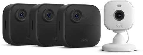 New Blink camera (Outdoor 4) + Blink Mini 2 White | Newest model | Wireless HD smart security camera, two-year battery life, enhanced motion detection, works with Alexa | 3-Camera System