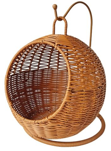 Songelt Rattan-Katzenkorb, Hängemattenbett für kleinen Raum, bequemes kleines Katzennest für den Innenbereich