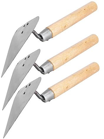 HOMSFOU 3pièces Spatule De Construction Triangulaire Truelle Acier Inoxydable Avec Manche Truelle à Plâtre Pour Maçon