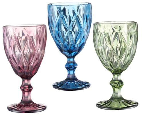BESTYASH 3pièces Verres à Vin Réutilisables Verre Sur Pied Type Gobelet à Whisky Pour Cocktail Eau Thé Jus De Fruits Usage Quotidien