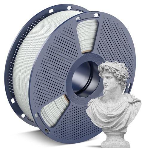 SUNLU Höghastighets Marmor PLA-filament 1,75 mm, 600 mm/s Höghastighets PLA-filament för 3D-skrivare, Naturlig Marmorliknande Textur, Slätt Tryck, 1KG Kallvit Marmor