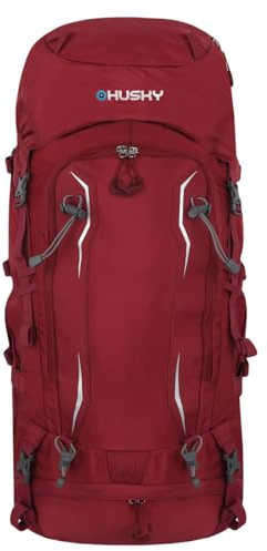 Husky Expeditionsrucksack 70L – Ultraleichter & Robuster Trekkingrucksack mit Verstellbarem Rückensystem, Viel Stauraum & Regenhülle für Abenteuer & Reisen (Ranis, Bordeaux)