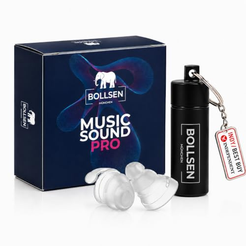 Bollsen MusicSoundPro Earplugs for Concerts, Festivals & Parties – 24 dB SNR Noise Reduce & Reusable Silicone Earplugs for Music Lovers, DJs & Musicians – Comfortable, Discreet (1)