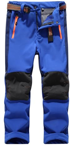 Genérico Pantalones de Esquí Softshell Infantil Térmicos con Aislamiento Térmico Pantalones de Nieve para Senderismo Invierno Niñas Actividades Exteriores (Dark Blue, 14-15 Years)