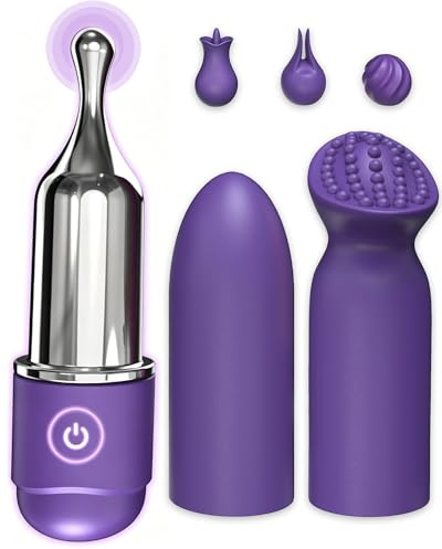 Vibratorensets für Frauen Klitoris mit 5 Silikon-Aufsätzen für vielfältige Spielmöglichkeiten, Mini G Punkt Vibrator Sex Spielzeug mit 10 Vibrationsmodi für die Paare, klitoris Stimulator für Sie