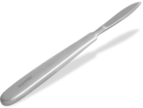 Hornhautschaber zur Fußpflege Geschärftes Pediküre Skalpell Creme-Schaber | Edelstahl Fußpflegeinstrument Extra breiter Griff zur sanften Entfernung von Hornhaut an Füßen als Hornhautentferner 16 cm
