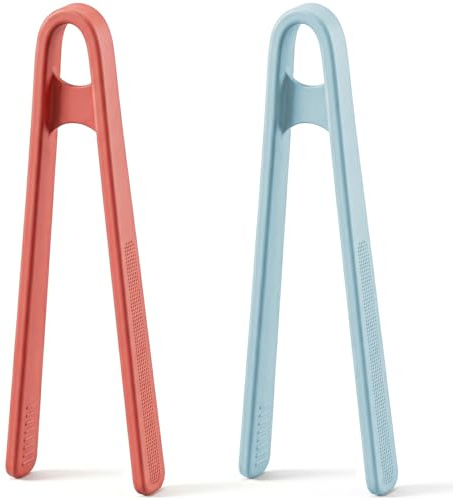 Sibba Lot de 2 mini pinces en silicone de 14 cm pour grille-pain, barbecue, fruits, salade, bonbons, cubes de sucre, biscuits, collations