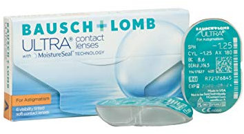 Bausch + Lomb ULTRA for Astigmatism Monatslinsen weich, 6 Stück/BC 8.6 mm/DIA 14.5 mm/CYL -0.75 / ACHSE 90 / -6 Dioptrien