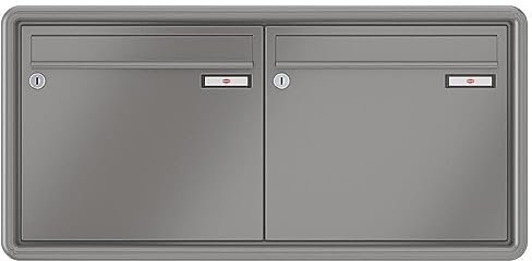 RENZ / 2er Unterputz-Briefkastenanlage Einbau-Briefkasten/RAL-Farbe 9007 Volumen 1/Dein-Briefkasten.de