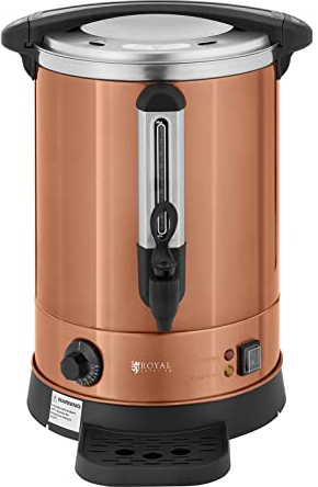 Royal Catering RC-WBDW14CO Distributeur d'eau chaude Distributeur d'eau chaude en inox Machine à vin chaud Distributeur d'eau chaude professionnel Distributeur d'eau chaude instantanée 6,1 L 1 500 W
