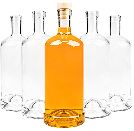 SUPERBUTELKI.PL Bouteilles à Remplir 700ml - Bouteille en Verre à Liqueur Avec Bouchons à Vis 5x