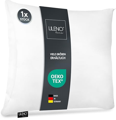 LILENO Home Cuscino in microfibra, 50 x 70 cm, lavabile fino a 95 gradi, con cerniera, cuscino da 50 x 70 cm, come imbottitura per cuscino da letto o come cuscino decorativo