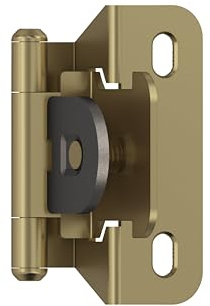 Amerock BPR8715BBZ | Schrankscharnier | 6 mm Überlagerung einzeln zerlegbar | Teilumwicklung | Golden Champagner | Küchenschranktürscharnier | 1 Paar2 Stück | Funktionale Hardware Beschläge