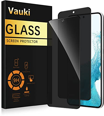 Vauki Sichtschutz Schutzfolie für Samsung Galaxy S22 5G Schutzglas 2 Stück,9H Härte Privacy Displayschutzfolie,Privatsphäre Anti-Spy Bläschenfrei Kratzfest Blickschutzfolie für Samsung S22 5G,6.1
