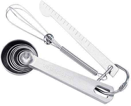 Measuring Spoons Set for Egg Beater Stick 7 Pcs Measure Egg Whisk Egg Whisk Egg Measuring Spoon Sets