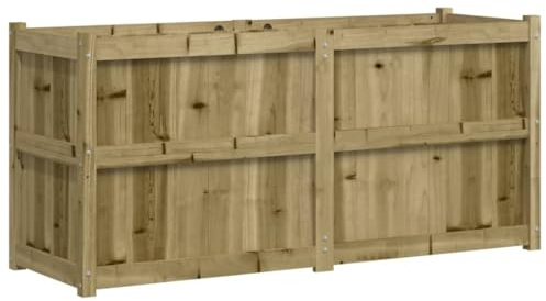 vidaXL Pflanzkübel, Rechteckig Blumenkübel mit großem Fassungsvermögen, Pflanzkasten Übertopf für Garten Terrasse, Blumentopf Blumenkasten, Kiefernholz Imprägniert