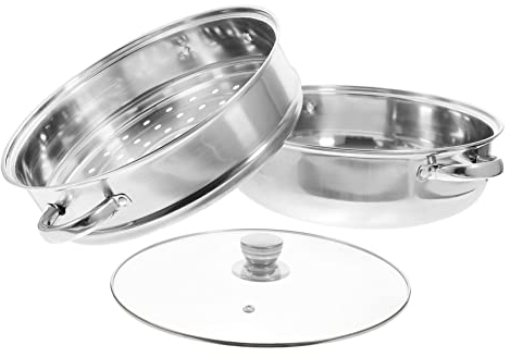 LLMTYO 1 Ensemble Panier à Vapeur en Porcelaine, Outil de Cuisine Pratique, Panier à Vapeur pour légumes, Bols à Soupe, cuiseur à Vapeur, Verre de Cuisson, boulettes, Grand