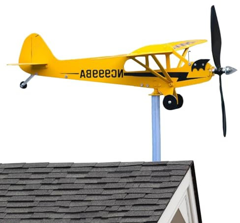 Metall Flugzeug Windmühle - Garten Windrad Draußen | Flugzeug Wetterfahne | Gartenskulptur Flugzeugmodell | Windspiel Windmühle Aus Metall Garten Windrad Gartenstecker | Flugzeugmodell Windfänger
