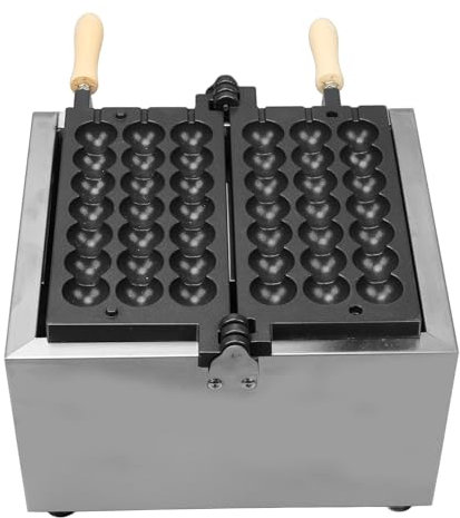Plyisty Máquina de Fabricantes de Muffins Comerciales, Ajuste de Temperatura Profesional Fácil de Limpiar de 1500 W Fabricante de Waffle de Burbujas Comerciales para Restaurante (EU enchufe 220V)