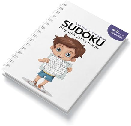 VTHY Challenging Sudoku Puzzle Book Smart Kids Above Exercise Brain, lmprove Focus and Boost