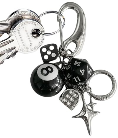 Pendre de sac de dés - Charme de sac en dés - 13 cm Charme de dés Cleyring - Accessoire mignon pour les sacs, sacs à main, porte-clés de charme, porte-clés esthétique idéal pour les femmes