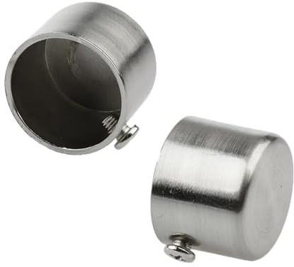 ZythrXLate Paar Metall-Gardinenstangen-Endstücke, Kappen for 28 mm Gardinenstangen, Aussparung, Wandhalterung, Schienenunterstützung, Fenstervorhang-Zubehör für Gardinenstange, Gardinenleiste