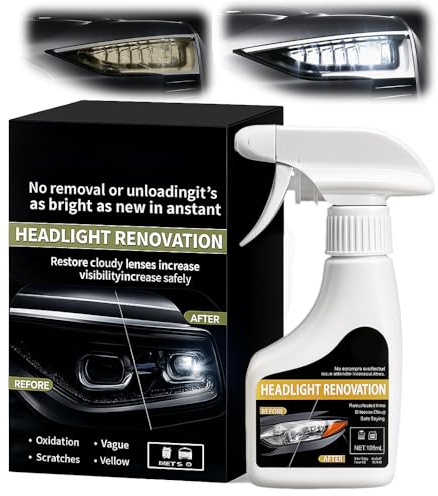 Genérico Spray Pulir Faros Coche, Limpia Pulimento Coche Liquido para Faros, Kit de Restauración de Faros para Restauración & Limpieza Profunda de Faros (1 PCS)