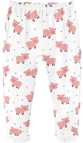 JHKKU Cute Pig Baby Boys Footed Pants Cotton Infant Tights Casual Bottoms Crawling Pants 3M