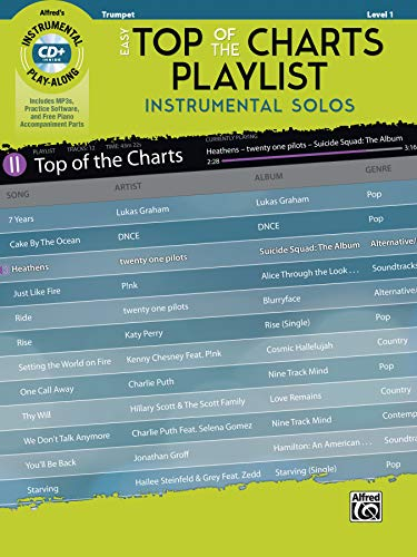 Easy Top of the Charts Playlist Instrumental Solos: Trumpet, Book & CD