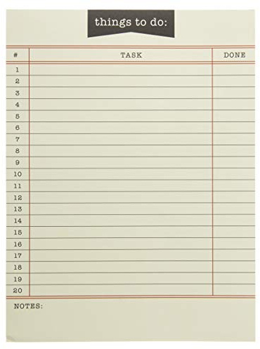 Graphique Bloc-notes avec carte de choses à faire de bibliothèque | 150 feuilles détachables | Planificateur de tâches | Organiseur quotidien | Bloc-notes | Liste de contrôle prioritaire | Non daté |