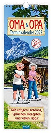 Trötsch Maxi-Streifenkalender Oma und Opa Terminkalender 2023: Wandkalender