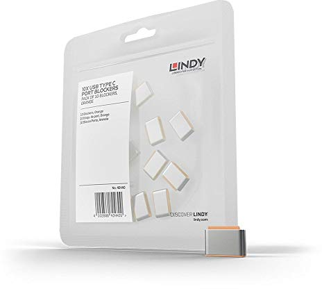 LINDY 40440 USB Typ C Port Schloss, orange, 10 Stück