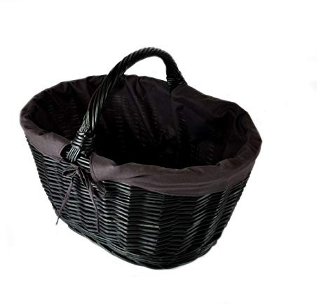 Shoppingkorg rottingkorg flätad korg flaskkorg presentkorg flätad BTH 43/33/25–34 cm stabil bärkorg av vide K1-113-SS