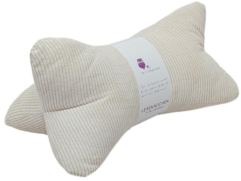 Leseknochen Nackenkissen Handmade in D, waschbar (Cord Creme)