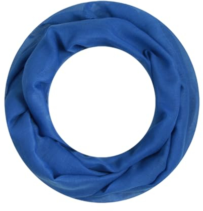 Majea Loop Alice schmaler Damen-Schal Loop Frühlingsschal Schlauchschal Rundschal Tuch uni unisex unifarben einfarbig Halstuch (blau)