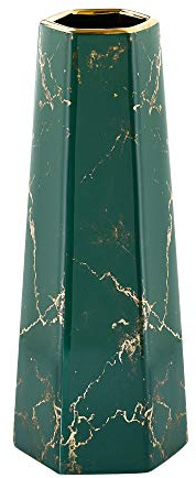 30cm Grün Gold Marmor Vase Keramik Vasen Blumenvase Deko Dekoration