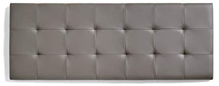 ECCOX - Kopfteil aus Kunstleder kariert - Kopfteil aus Kunstleder mit Schaumstoffpolsterung und Rückenverstärkung - Grau - 112 cm für 90 cm breite Betten
