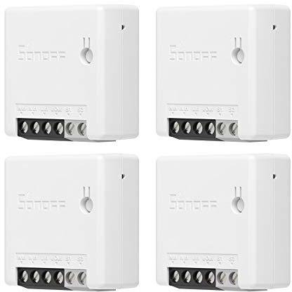 SONOFF MINI Zigbee Interruttore Smart, 4Pcs Zigbee Mini Smart Switch 2-Way, Funziona con Alexa, Google Home e eWelink App