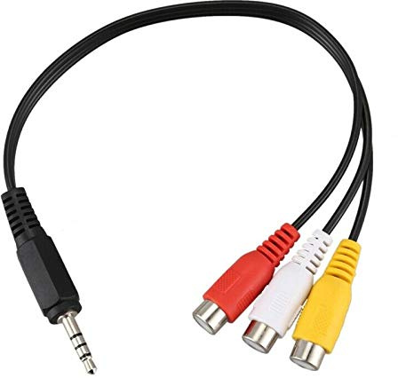 INNOV8 - Cavo adattatore da 3,5 mm maschio a 3 RCA femmina (rosso-giallo-bianco) per AV, audio, video, TV LCD, HDTV – 0,15 m