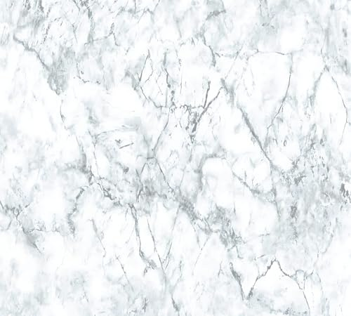 Profhome Papel pintado aspecto piedra 361572-GU papel pintado no tejido blanco gris 0,53 m x 10,05 m / 5,33 m2