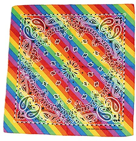 PiniceCore Homosexuell Pride-Regenbogen Bandanas Regenbogen-Bunte Unisex Baumwolle Einstecktuch Schal Stirnband Bandana Homosexuell Armband Neck