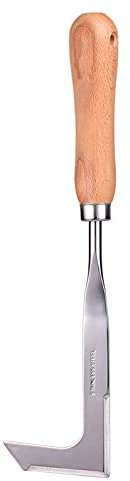 MOGADEE® Fugenkratzer, Unkrautmesser, Fugenreiniger, Ergonomischer Holzgriff, Garten Gartengerät, Doppelseitiges Scharfes Edelstahlmesser Werden Verwendet, um Unkraut aus Fliesenfugen zu Entfernen