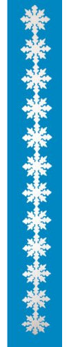 naninoa Winterdeko NOSTALGIESTERN- Girlande. 450x17cm. Schneeflocken aus SCHNEEWATTE, 2cm dick.