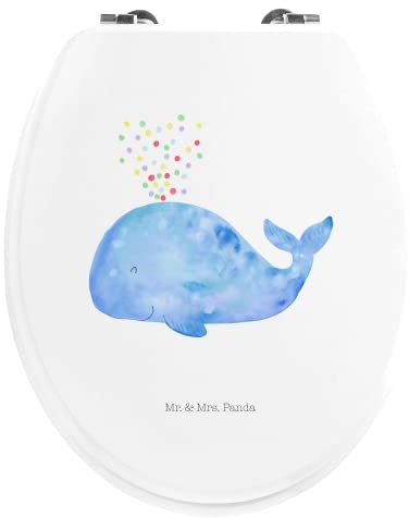 Mr. & Mrs. Panda Motiv WC Sitz Wal Konfetti - Geschenk, Toilette, Meer, Neustart, Urlaub, Toilettendeckel, Meerestiere, Klodeckel, Klobrille,