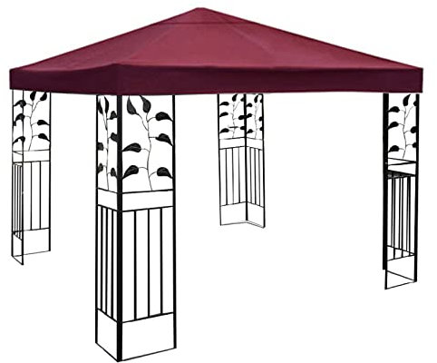 Pavillon Ersatzdach 3x3m Wasserdicht Material-Ein/Doppeldach Für Holzpavillon Gartenzelte|VerschlüSselung Beschichtung 300D Polyester-Oxford UV Schutz Sonnenschutz Markise Mit Fenster Single Top-D