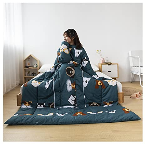 tragbare steppdecke mit ärmeln Wearable Blanket Freizeit Quilt, Mit 2 Ärmeln Und Reißverschluss Auf Der Rückseite, Werfen Kuschelige Wrap Cover Für Bett Sofa Und Couch, Geschenk Für Frauen Mom Frau
