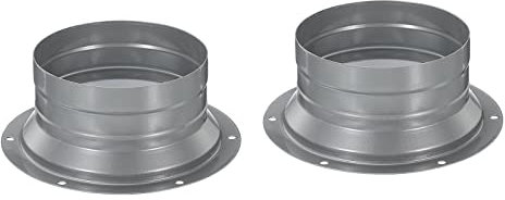 PATIKIL 4 Inch Duct Connector Flange, 2 Pack Metal Fitting Straight Pipe Flange Round Ventilation Air Duct for Heating Cooling Ventilation HVAC System